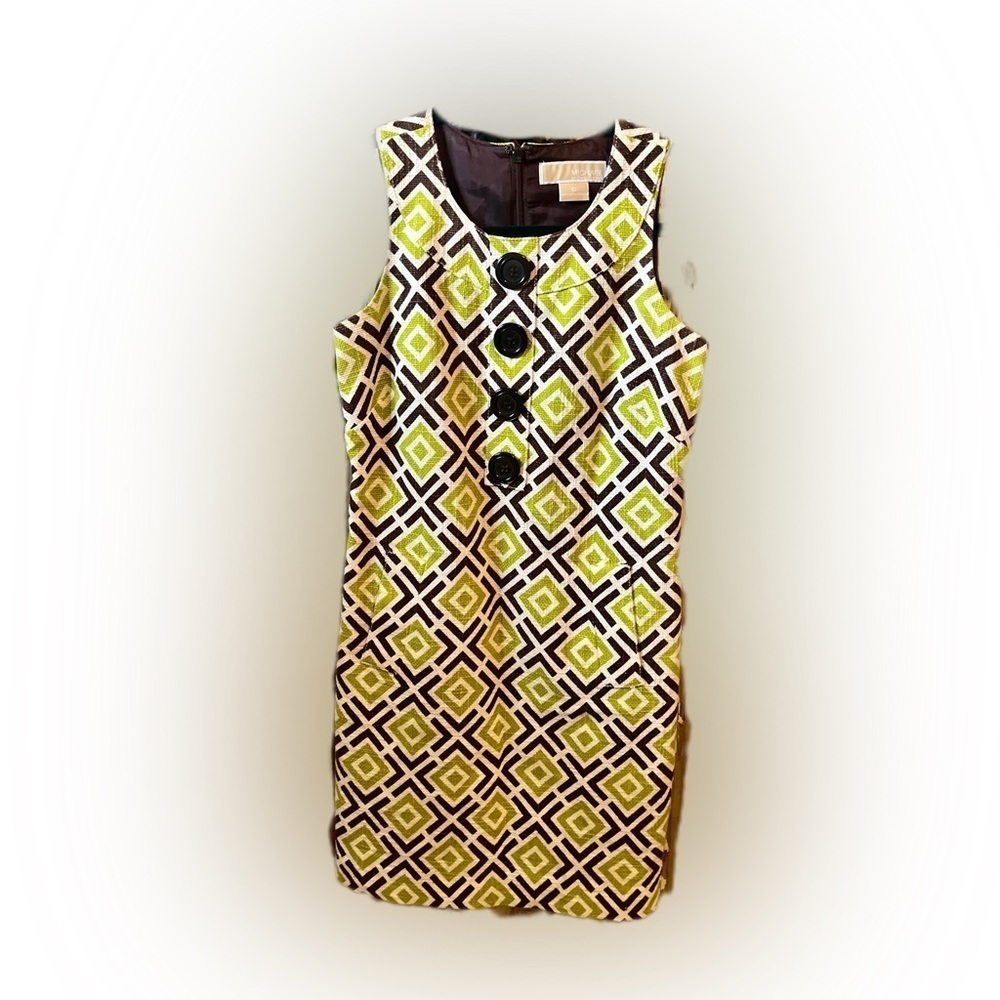 Michael Kors size 0 sleeveless dress green & brown
